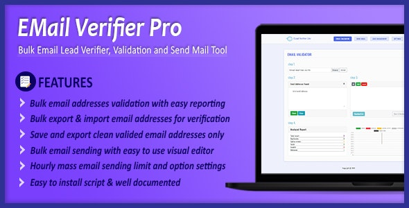 Email Verifier Pro v1.6 – Bulk Email Addresses Validation, Mail Sender & Email Lead Management Tool