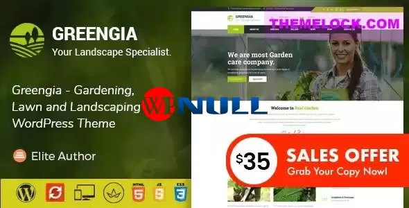 Greengia v2.1 – Gardening, Lawn and Landscaping WordPress Theme