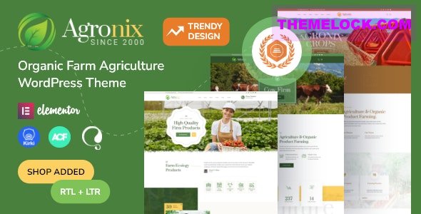 Agronix v1.0 – Organic Farm Agriculture WordPress Theme