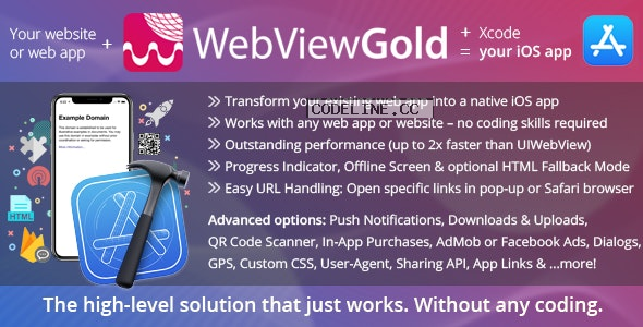 WebViewGold for iOS v13.0 – WebView URL/HTML to iOS app + Push, URL Handling, APIs & much more! –