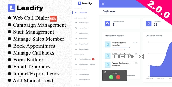 Leadify v2.0.0 – Lead & Call Center CRM