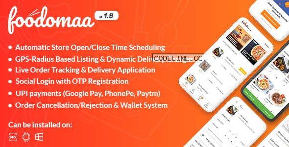 Foodomaa v1.9.4 – Multi-restaurant Food Ordering, Restaurant Management and Delivery Application