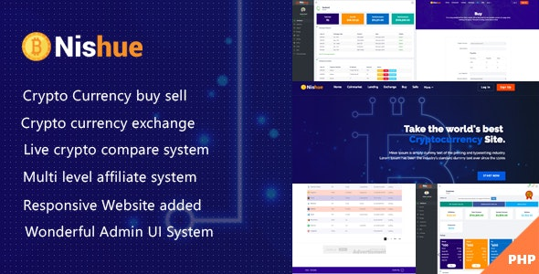 Nishue v3.8 – CryptoCurrency Buy Sell Exchange and Lending with MLM System