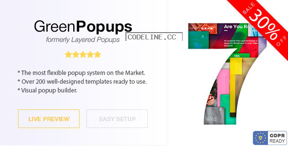 Green Popups (formerly Layered Popups) v7.2.1 – Popup Plugin for WordPress