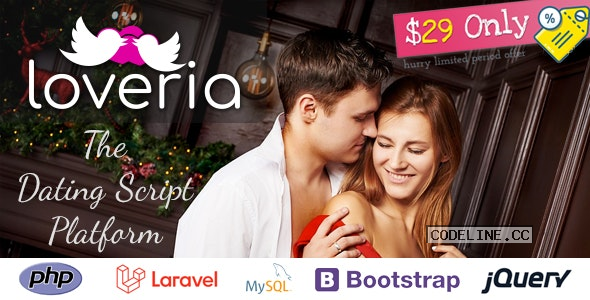 Loveria v1.2.15 – The Ultimate & Awesome Laravel PHP Dating Platform