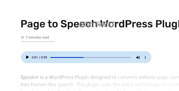 Speaker v3.2.2 – Page to Speech Plugin for WordPress