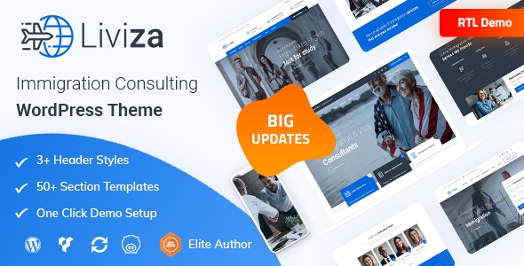 Liviza v2.9 – Immigration Consulting WordPress Theme