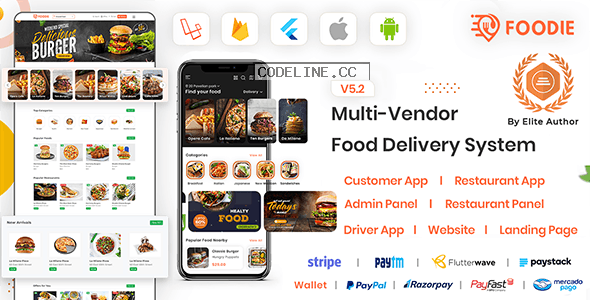 Foodie v5.2.1 – UberEats Clone – Food Delivery App – Multiple Restaurant Food Delivery Flutter App