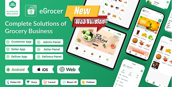 eGrocer v1.9.5 – Online Multi Vendor Grocery Store, eCommerce Marketplace Flutter Full App with Admin Panel –