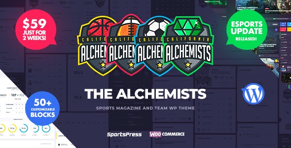 Alchemists v4.4.15 – Sports, eSports & Gaming Club and News WordPress Theme