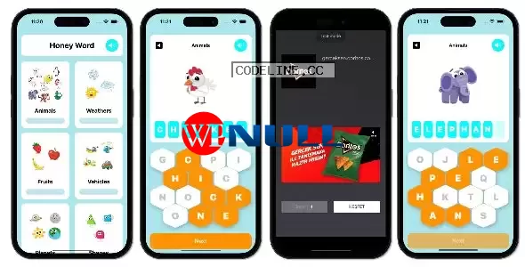 Honey Word Puzzle Game – SwiftUI Full iOS Game For Kids