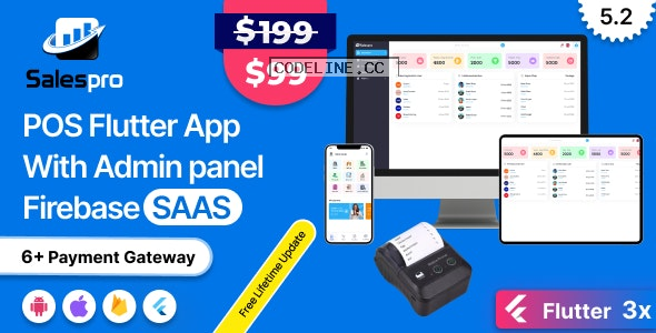 SalesPro Saas v5.2 – Flutter POS Inventory Full App+Admin panel With Firebase