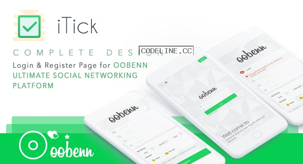 iTick v1.0 – Login and Register Page for oobenn