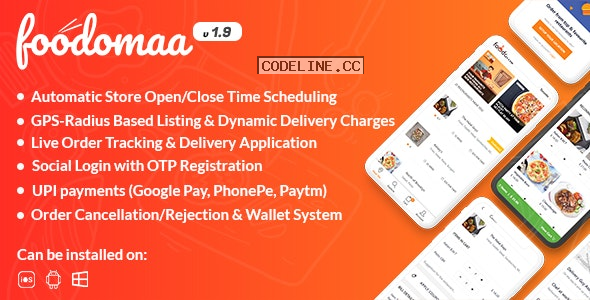 Foodomaa v1.9 – Multi-restaurant Food Ordering, Restaurant Management and Delivery Application