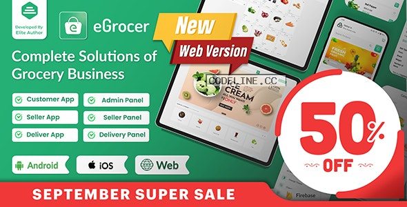 eGrocer v1.9.4 – Online Multi Vendor Grocery Store, eCommerce Marketplace Flutter Full App with Admin Panel –