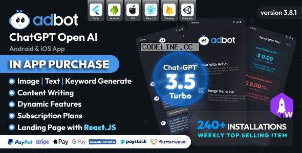 AdBot v3.8.1 – ChatGPT Open AI Android and iOS App