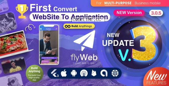 FlyWeb v3.0.5 – Web to App Convertor Flutter + Admin Panel –