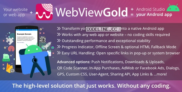 WebViewGold for Android v13.7 – WebView URL/HTML to Android app + Push, URL Handling, APIs & much more! –