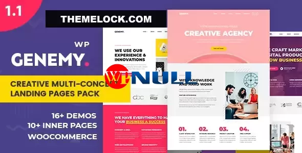 Genemy v1.6.0.1 – Creative Multi Concept Landing Pages Pack With Page Builder