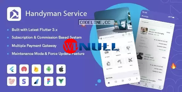 Handyman Service v33.0 – Flutter On-Demand Home Services App with Complete Solution