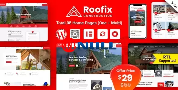 Roofix v2.0.2 – Roofing Services WordPress Theme