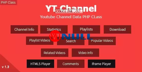 YT Channel v1.3.5 – YouTube Channel And Video Details API V3 PHP Class
