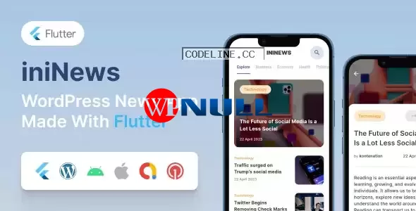 iniNews v1.0 – Flutter mobile app for WordPress