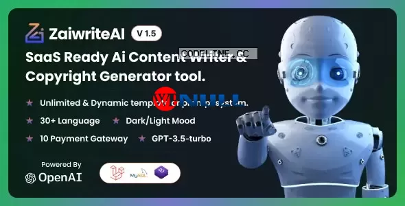 ZaiwriteAI v1.5 – Ai Content Writer & Copyright Generator tool With SAAS