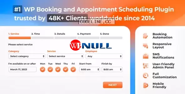 Bookly PRO v6.1 – Appointment Booking and Scheduling Software System