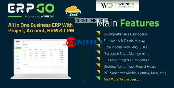 ERPGo SaaS v4.4 – All In One Business ERP With Project, Account, HRM & CRM