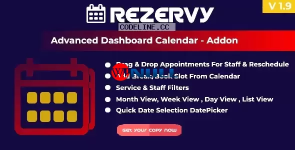 Rezervy – Drag & Drop, Month, Week, Day , List View & Filters Appointments Calendar (Add-On) v1.9