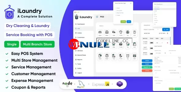 iLaundry v1.0 – Dry Cleaning & Laundry Service Booking with POS | Single & Multi Branch Complete Solution