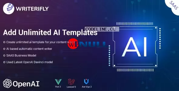 Writerifly v1.0.1 – OpenAI Writer Assistant With Dynamic Writing Templates (SAAS)